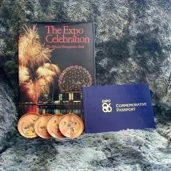 Vintage expo 86 Coasters and Hardcover book - Picture 1 of 16